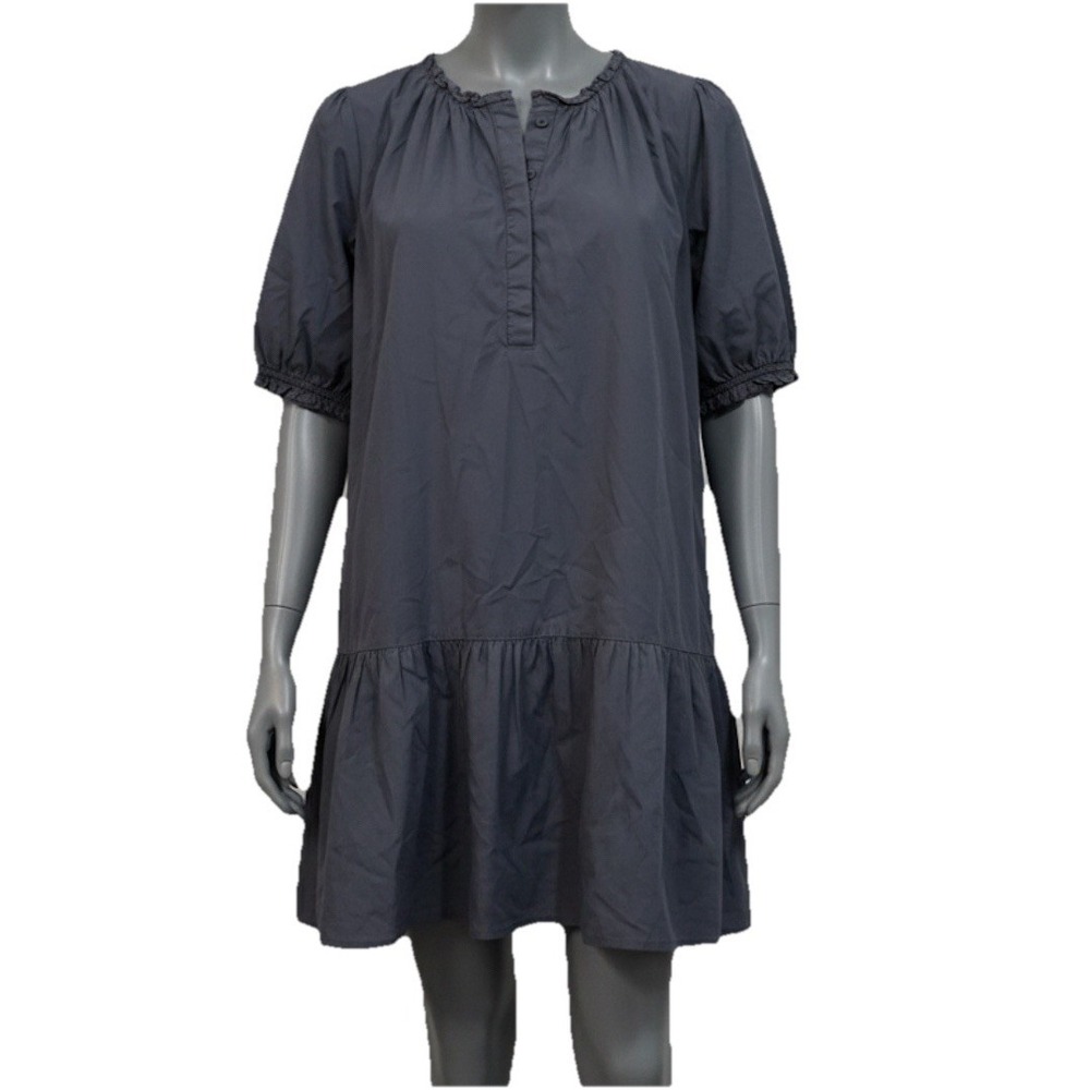 Caryn Lawn Preppy Dress One Size In Navy Blue  100% Cotton